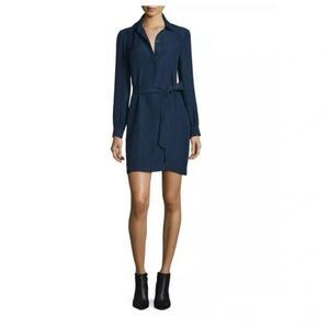 Diane Von Furstenberg Seanna Belted Silk Shirtdress Midnight